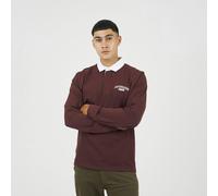 Brave Soul Solid Colour Rugby Shirt - Burgundy - Burgundy - XL