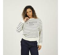 Brave Soul Stripe Embroidered Crew Neck Sweatshirt - Navy - Navy - XS