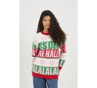 Brave Soul Stripe Slogan Christmas Jumper Multi L