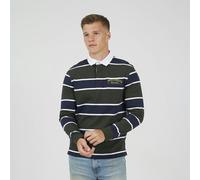 Brave Soul Striped Rugby Shirt - Dark Green - Dark Green - S