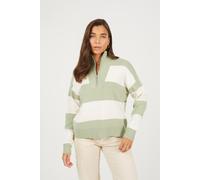Brave Soul Striped Womens Half Zip Knitted Jumper - - Size: XS