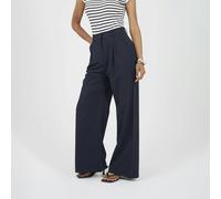 Brave Soul Women's Tailored Straight Leg Trousers in Navy | Size: XS Brave Soul Navy XS