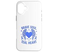 Brave Soul Teal Heart Awareness Case for iPhone 16 Plus