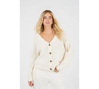 Brave Soul Textured Knit Cardigan In Cream Cream L