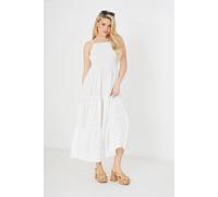 Brave Soul Tiered Maxi Dress In White White XL