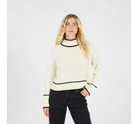 Turtleneck Knitted Jumper with Contrast Trim Brave Soul Cream S