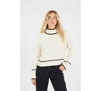 Brave Soul Turtleneck Knitted Jumper With Contrast Trim In Cream Cream M