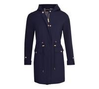 BRAVE SOUL Women’s Premium Quality Rain Mac Rain Jacket Hood Ladies Trench Coat Long Water Repellent Outdoor Coat with Pockets Hooded Kagoule Hooded Festival Anorak with adjustable waist Navy 14