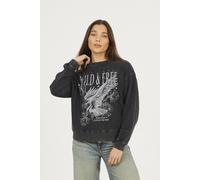 Brave Soul Womens Beth Graphic Sweatshirt Black M