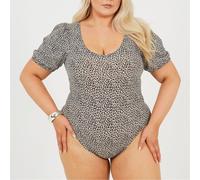 Brave Soul Womens Ani Bodysuit in Black/White - Size 22 UK