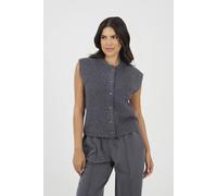 Brave Soul Women's Boucle Knitted Waistcoat in Charcoal | Size: Large Brave Soul Charcoal L