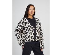 Button Through Animal Print Jacquard Knit Cardigan Brave Soul Camel S