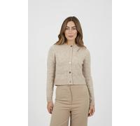 Brave Soul Women's Button Through Boucle Cardigan in Beige | Size: Medium Brave Soul Beige M