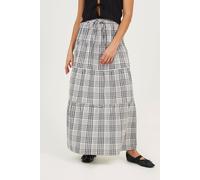 Brave Soul Women's Check Tiered Maxi Skirt in Brown | Size: Small Brave Soul Brown S