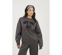 Brave Soul Women's Crew Neck Embroidered Sweatshirt in Charcoal | Size: Large Brave Soul Charcoal L
