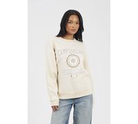 Brave Soul Crew Neck Graphic Print Sweatshirt - Cream - Cream - M