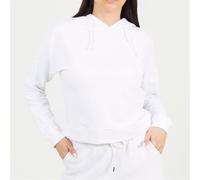 Brave Soul Womens Cropped Hooded Sweatshirt in White - Size 8 UK