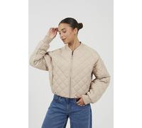 Brave Soul Women's Diamond Quilted Bomber Jacket in Stone | Size: 14 Brave Soul Stone 14