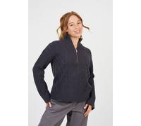 Brave Soul Women's Half Zip Cable Knit Jumper in Charcoal | Size: Small Brave Soul Charcoal S