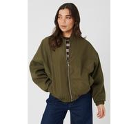 Brave Soul Womens Khaki Short Bomber Jacket - Size 10 UK