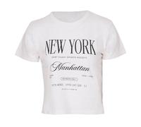 BRAVE SOUL Womens/Ladies Buddy New York Baby Tee (M) (Tofu/Black)
