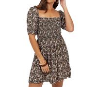 Brave Soul Womens/Ladies Floral Square Neck Puff Sleeve Mini GT36909