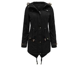 BRAVE SOUL WOMENS LADIES FUR OVERSIZED HOOD FISHTAIL JACKET MILITARY PARKA COAT