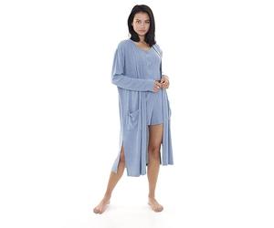 BRAVE SOUL Womens/Ladies Ribbed Longline Cardigan with Side Split - Citadel Blue, XS