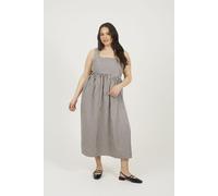 Brave Soul Women's Plus Check Sleeveless Dress With Shirred Back in Burgundy | Size: 24 Brave Soul Burgundy 24