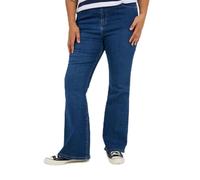 BRAVE SOUL Womens Plus Size High Waisted Flared Jeans Cotton Mid Blue 22