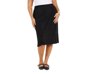 BRAVE SOUL Womens Plus Size Plisse Midi Skirt Black 22