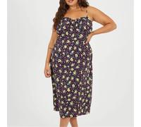 Brave Soul Womens Plus Size Strappy Floral Midi Dress With Split Detail