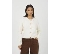 Brave Soul Women's Round Neck Jersey Knit Cardigan in Off-White | Size: Medium Brave Soul Off-White M