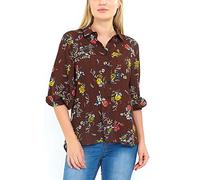 BRAVE SOUL Womens Shirt Floral Print 225 Ansa Brown S