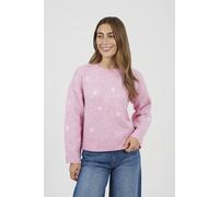 Brave Soul Women's Soft Crew Neck Daisy Embroidery Jumper in Pink | Size: Medium Brave Soul Pink M