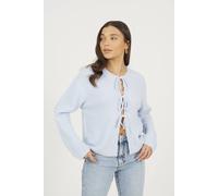 Brave Soul Women's Tie Fastening Fisherman Knit Cardigan in Blue | Size: Large Brave Soul Blue L
