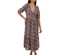 BRAVE SOUL Womens V Neck Dress Black Combo 14