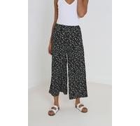 Brave Soul Women's Wide Leg Elasticated Waist Floral Trousers in Black | Size: Small Brave Soul Black S