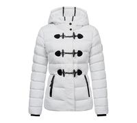 BRAVE SOUL Women's Winter Puffer Jacket Zipped Pockets, Quilted Design Windproof Jacket for Women UK, White Colour, Size- XS
