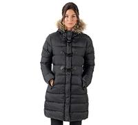 BRAVE SOUL Womens Womens Wizard Long Padded Parka in Black - 10