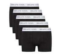 BRAVE SOUL Wyatt 5 Pack Boxer Shorts BLACK (Small)