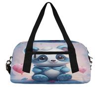 Brave Space Cat Kids Duffle Bag Boys Girls Small Sport Dance Gym Bag for Overnight Travel Weekender Carry On, Crying Panda, 18.5"L x 9.4"W x 7.8"H