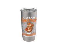Brave Squirrel I Wear Orange for Leukiemia Awareness Support Stainless Steel Insulated Tumbler