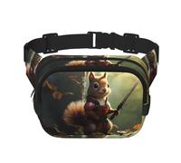 Brave Squirrel Printed fashionable waist bag, unisex messenger bag, fashionable travel waist bag
