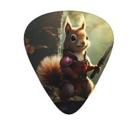 Brave Squirrel printed guitar picks, 12-piece set with thin, medium, and thick styles, comes with a storage case