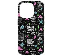 Brave Steps with God Christian Camping Pattern Case for iPhone 14 Pro