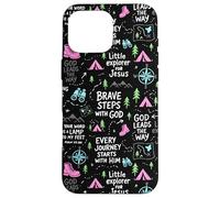 Brave Steps with God Christian Camping Pattern Case for iPhone 16 Pro Max