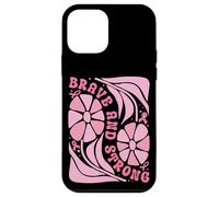 Brave Strong Breast Cancer Ribbon October Awareness Month Case for iPhone 12 mini