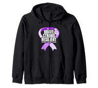 Brave Strong Resilient Sjogren's Syndrome Warrior Zip Hoodie