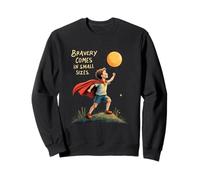 Brave Superhero Kids Childhood Cancer Awareness Design Sweatshirt